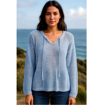 leichter Pulli  in Größe 36 - 42 hellblau