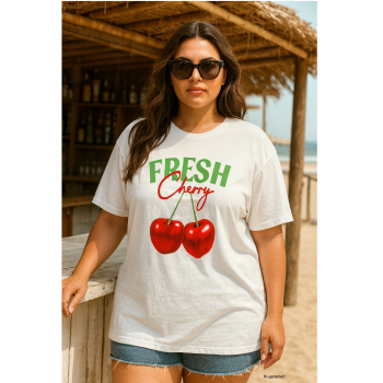 Shirt Fresh Cherry Größe 44 - 48 in  Weiß (reduziert € 20,00 statt € 29,90)