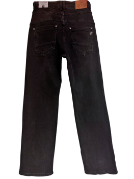 Preview: Karostar Straightjeans mit Glitzersteinchen Größe 40 schwarz