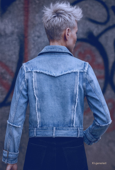 Preview: Jeansjacke mit Gürtel – Größe 38