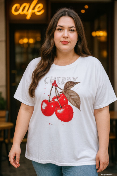 Shirt Cherry Größe 44 - 48 in  Weiß (reduziert € 20,00 statt € 29,90)