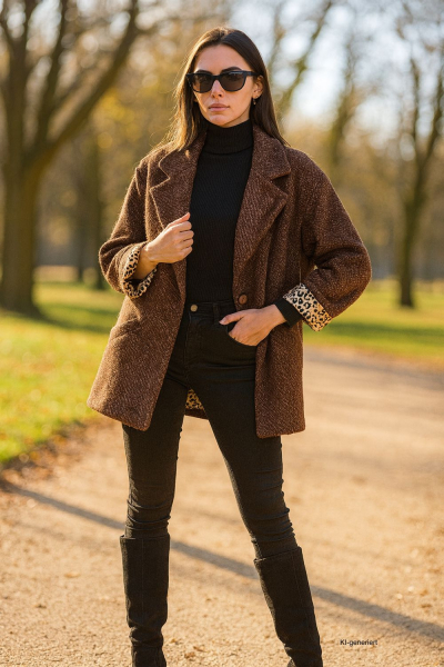 Kuschelige Jacke Größe 36–42 Braun